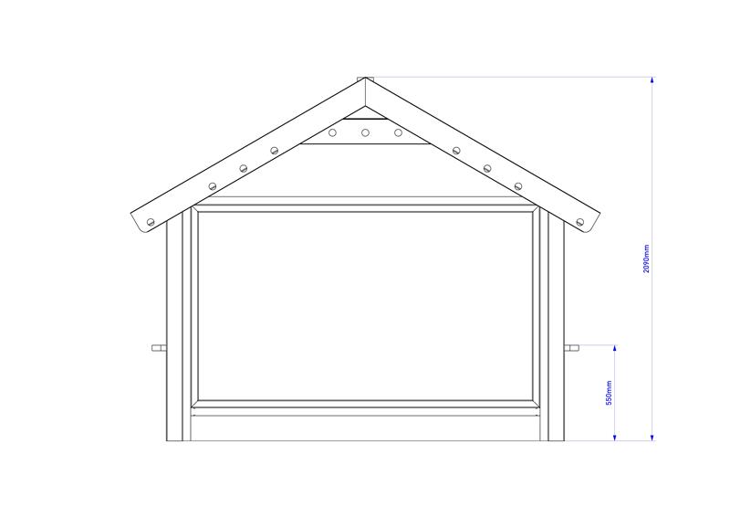 Technical render of a Giant Playhouse with Walls and Chalkboard (Rev B Old)